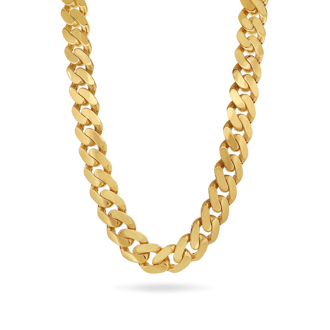 10K 15mm Hollow Monaco Cuban Link Necklace Necklaces IceLink-CAL   