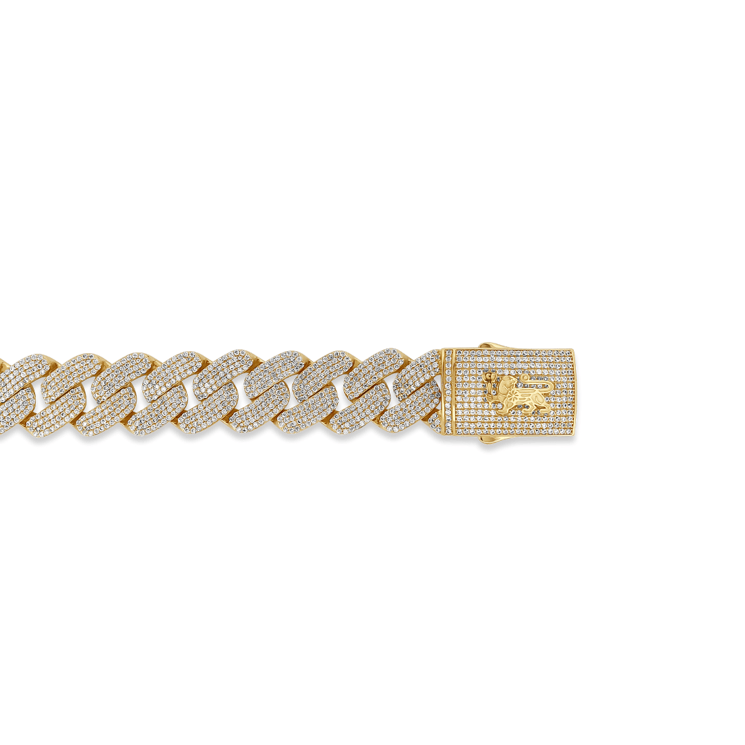 10K 17mm Hollow CZ Monaco Cuban Link Bracelet Bracelets IceLink-CAL