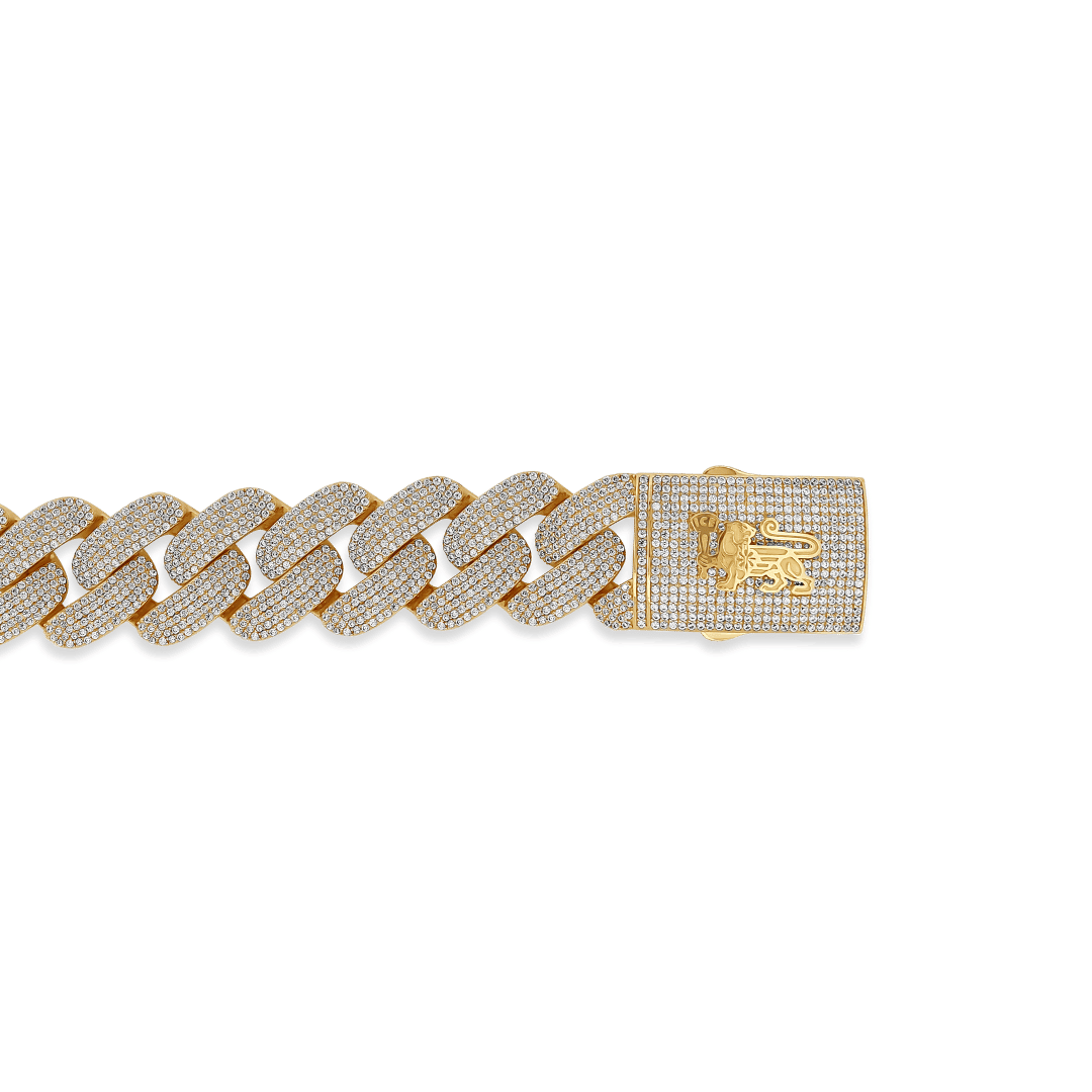 10K 22mm Hollow CZ Monaco Cuban Link Bracelet Bracelets IceLink-CAL