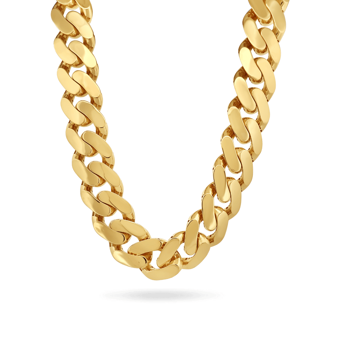 10K 22mm Hollow Monaco Cuban Link Necklace Necklaces IceLink-CAL   