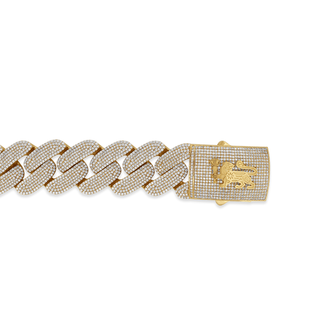 10K 24mm Hollow CZ Monaco Cuban Link Bracelet Bracelets IceLink-CAL