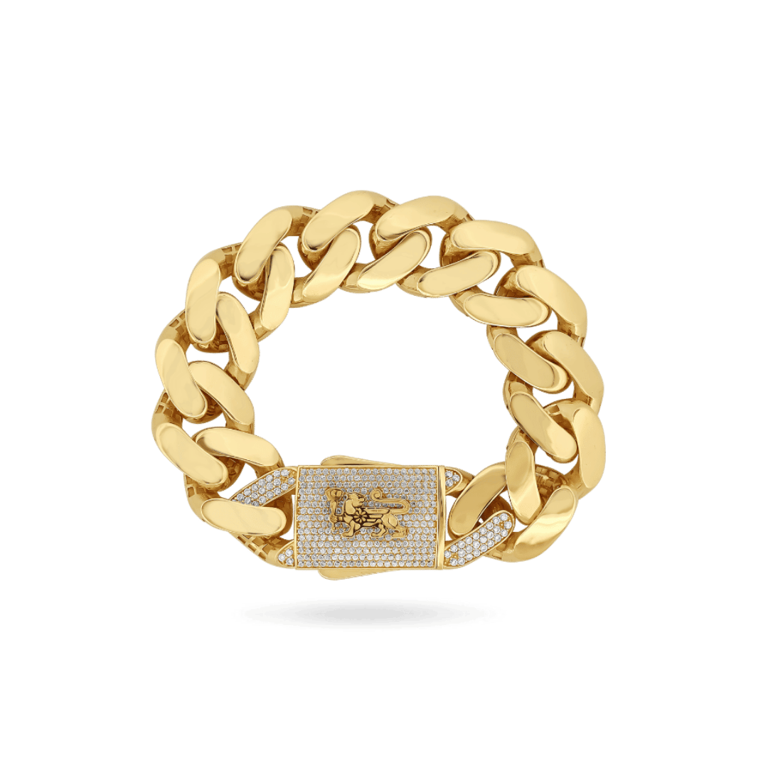 10K 24mm Hollow Monaco Cuban Link Bracelet Bracelets IceLink-CAL