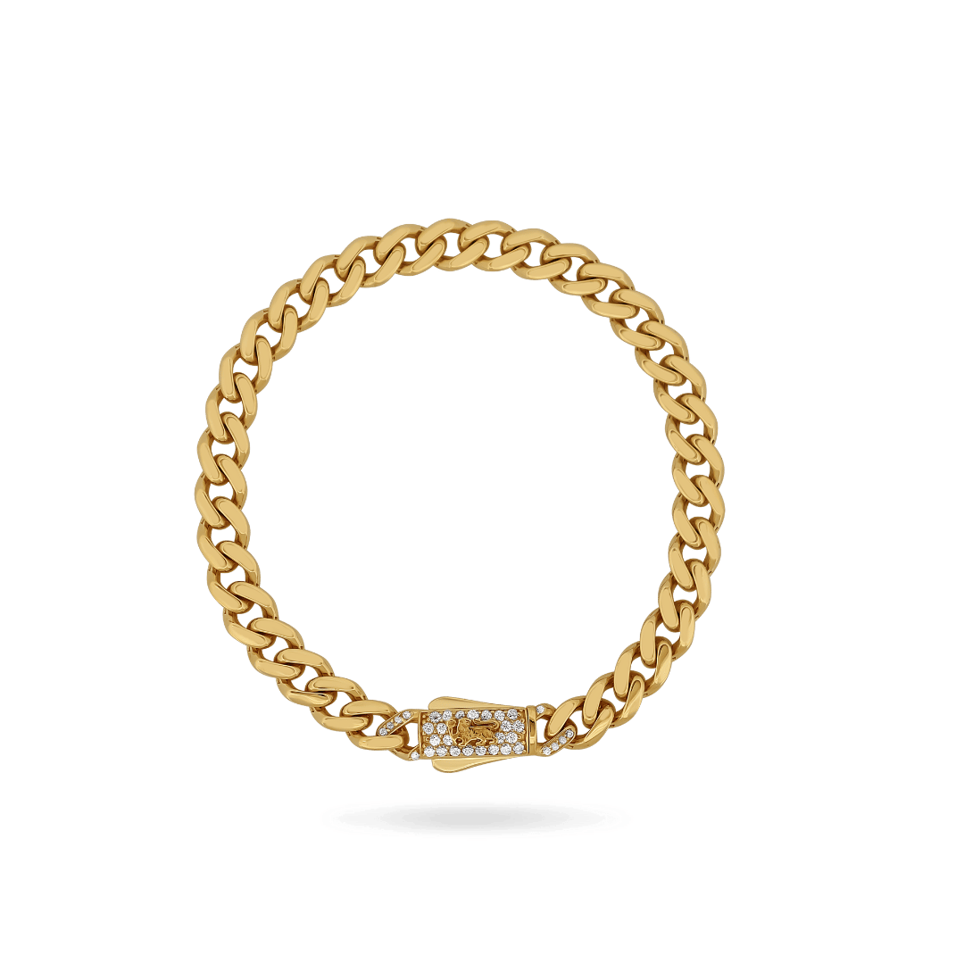 10K 6mm Hollow Monaco Cuban Link Bracelet Bracelets IceLink-CAL