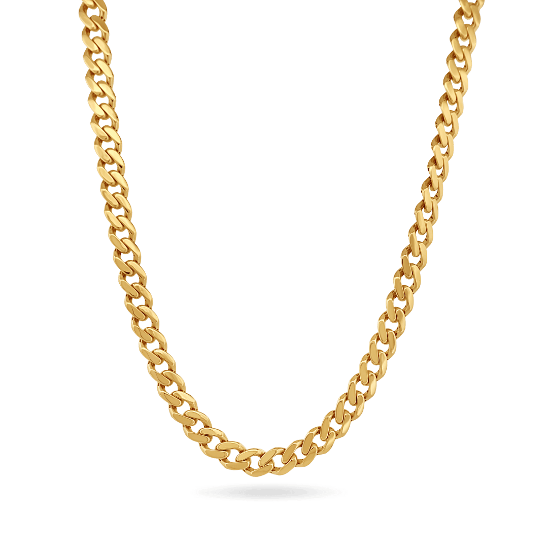 10K 6mm Hollow Monaco Cuban Link Necklace Necklaces IceLink-CAL   