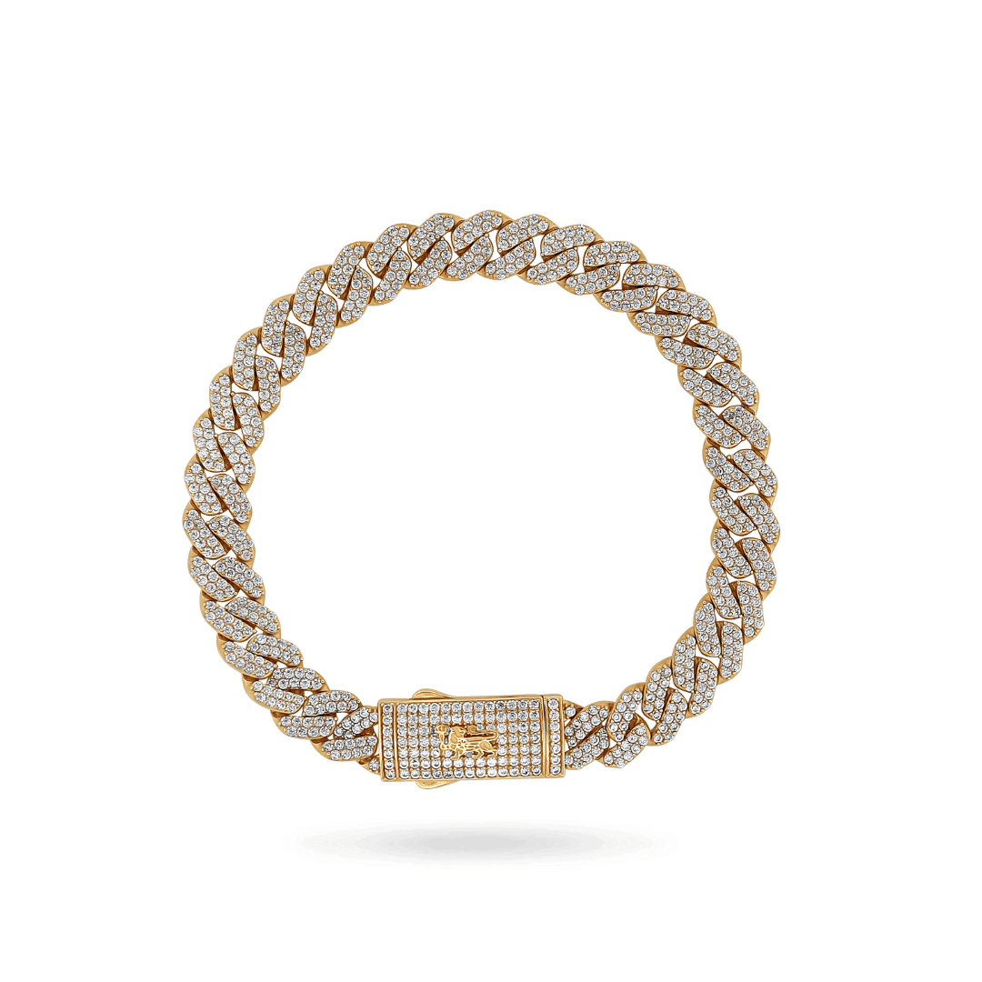 10K 7mm Hollow CZ Monaco Cuban Link Bracelet Bracelets IceLink-CAL