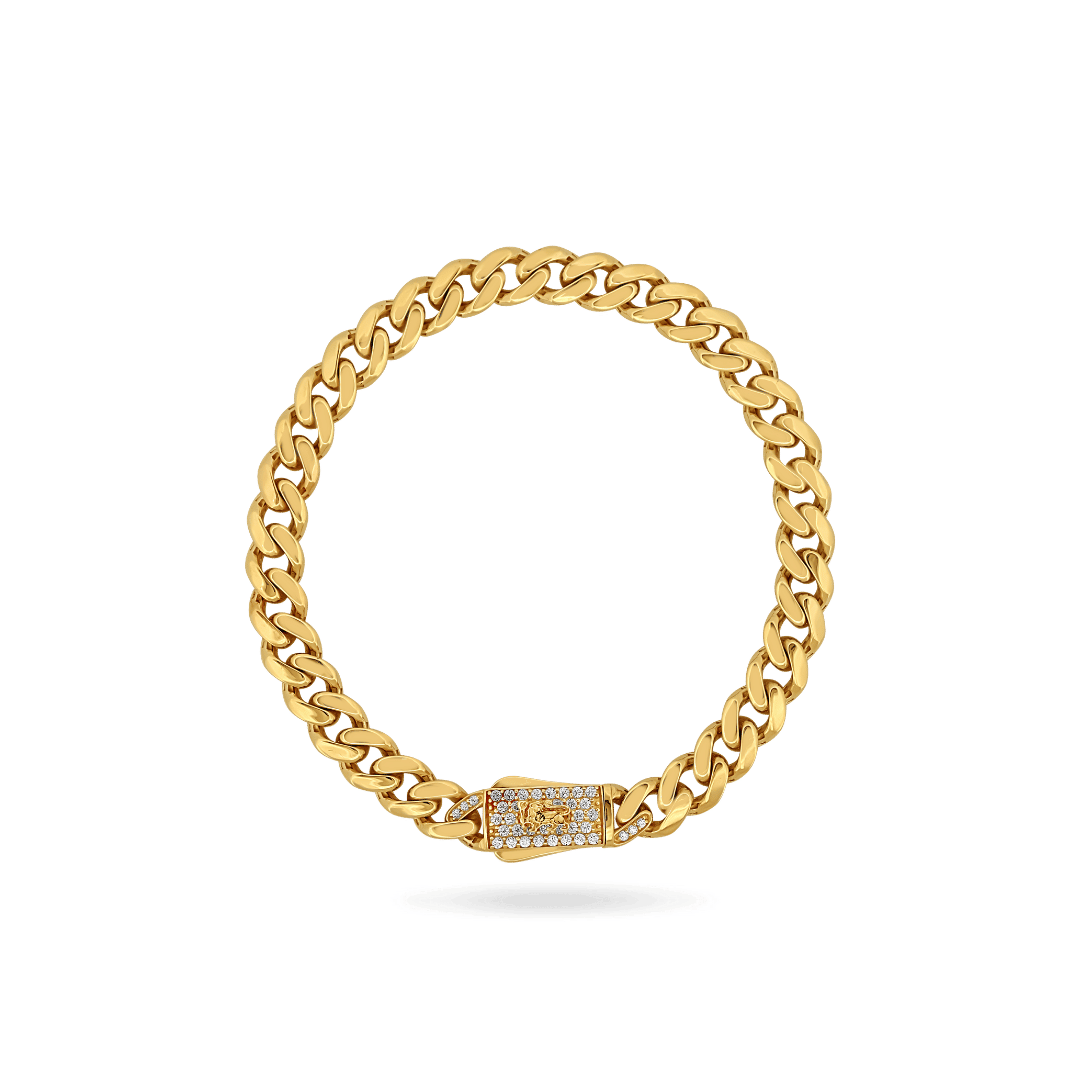 10K 7mm Hollow Monaco Cuban Link Bracelet Bracelets IceLink-CAL