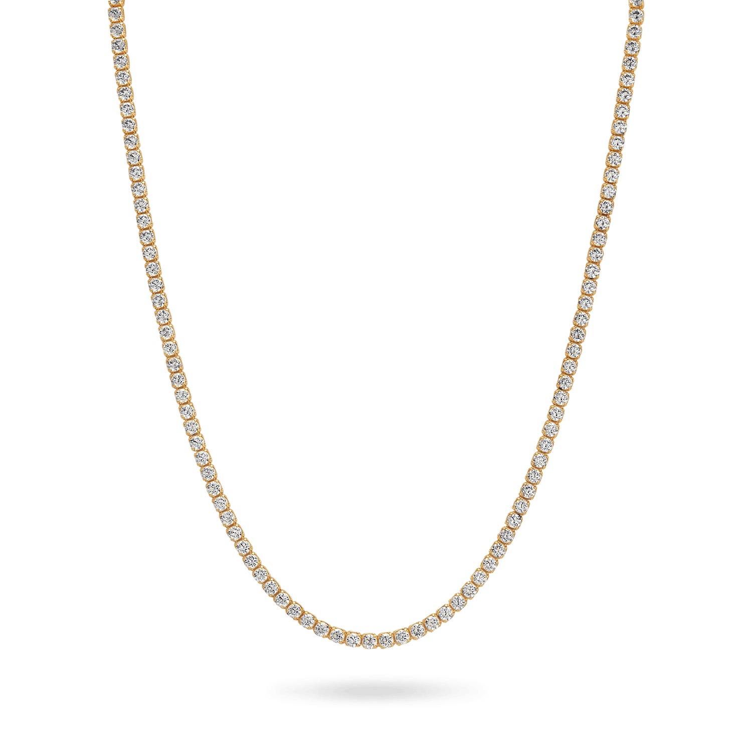 Gold  10k Tennis Chain 10k Gold Illusion Diamonds Unisex Tennis