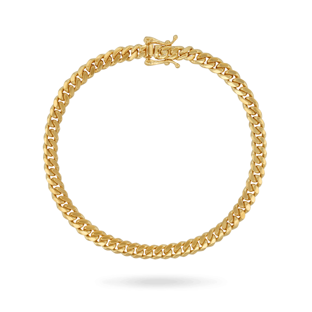 14K Gold 4mm Miami Cuban Link Bracelet - IceLink