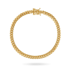 14K Gold 4mm Miami Cuban Link Bracelet - IceLink display picture 3