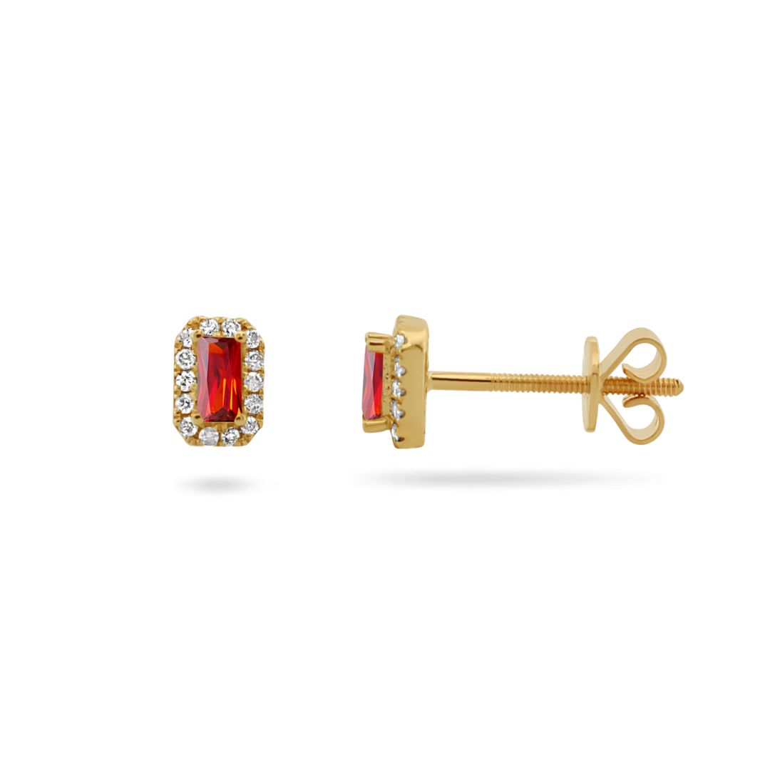 14K Birthstone Diamond Stud Earrings Earrings IceLink-CAL