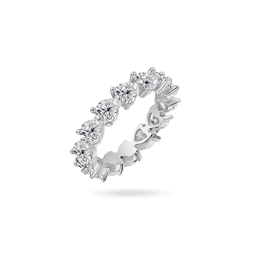 14K Heart Eternity Ring - IceLink