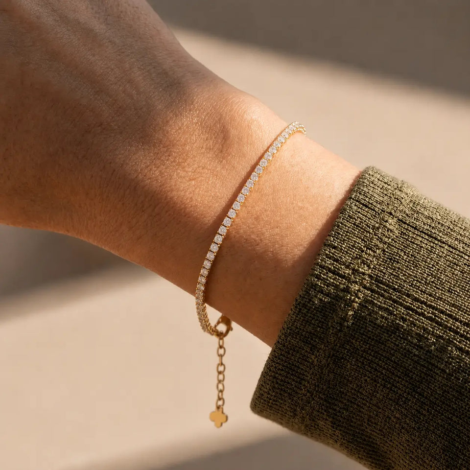 14K Gold Adjustable Tennis Bracelet 2.10mm Bracelets IceLink-CAL