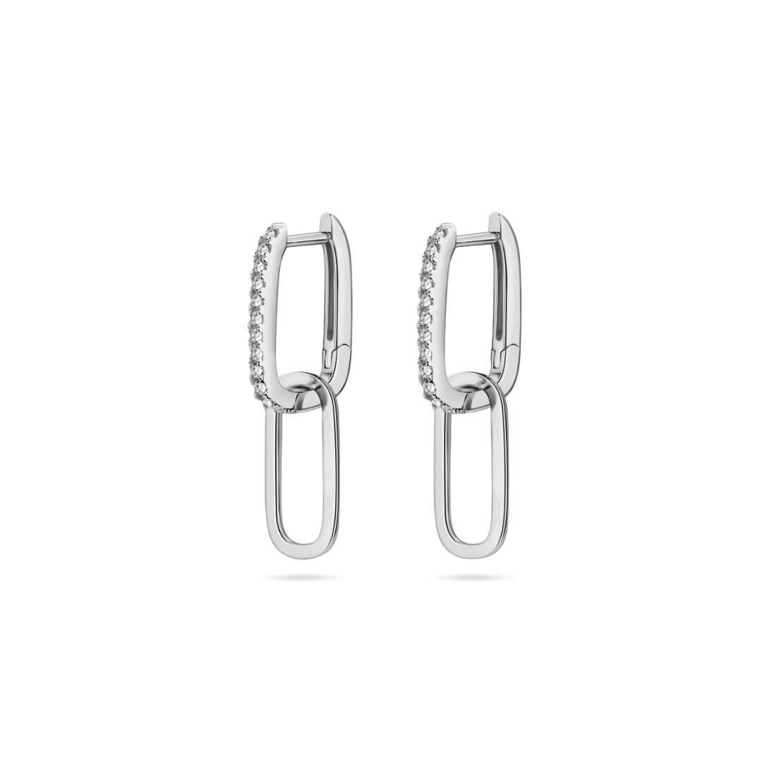 14K Birthday Girl Moissanite Earrings Earrings IceLink-SVN 14K White Gold