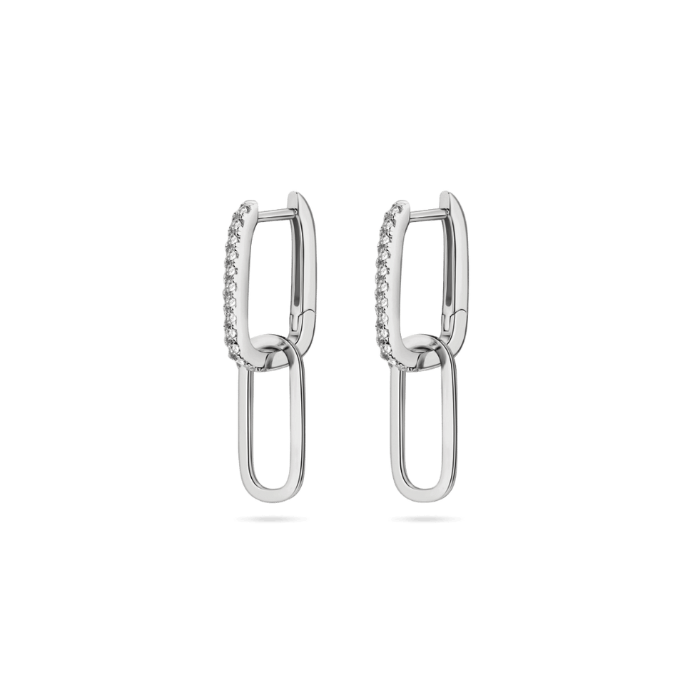 14K Birthday Girl Moissanite Earrings Earrings IceLink-SVN 14K White Gold