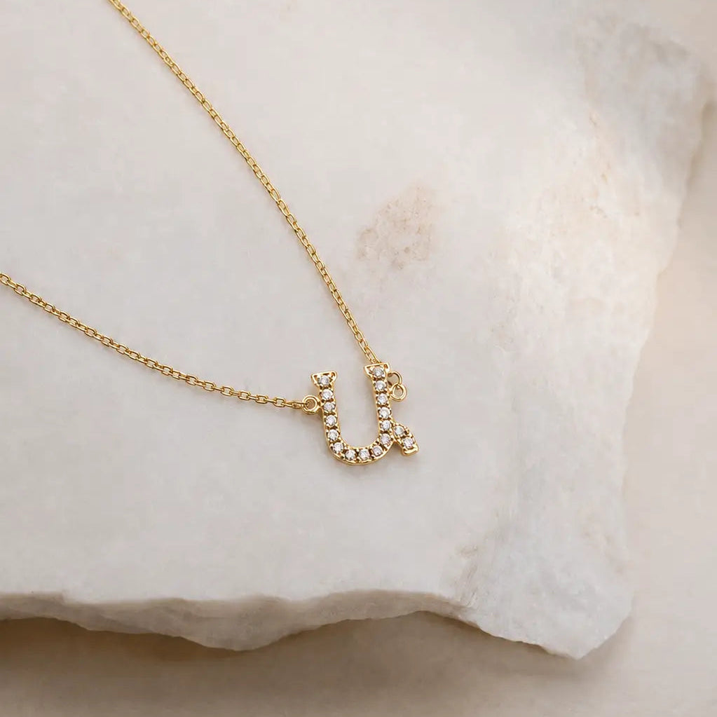 14K Diamond Armenian Initial Necklace Necklaces IceLink-SVN