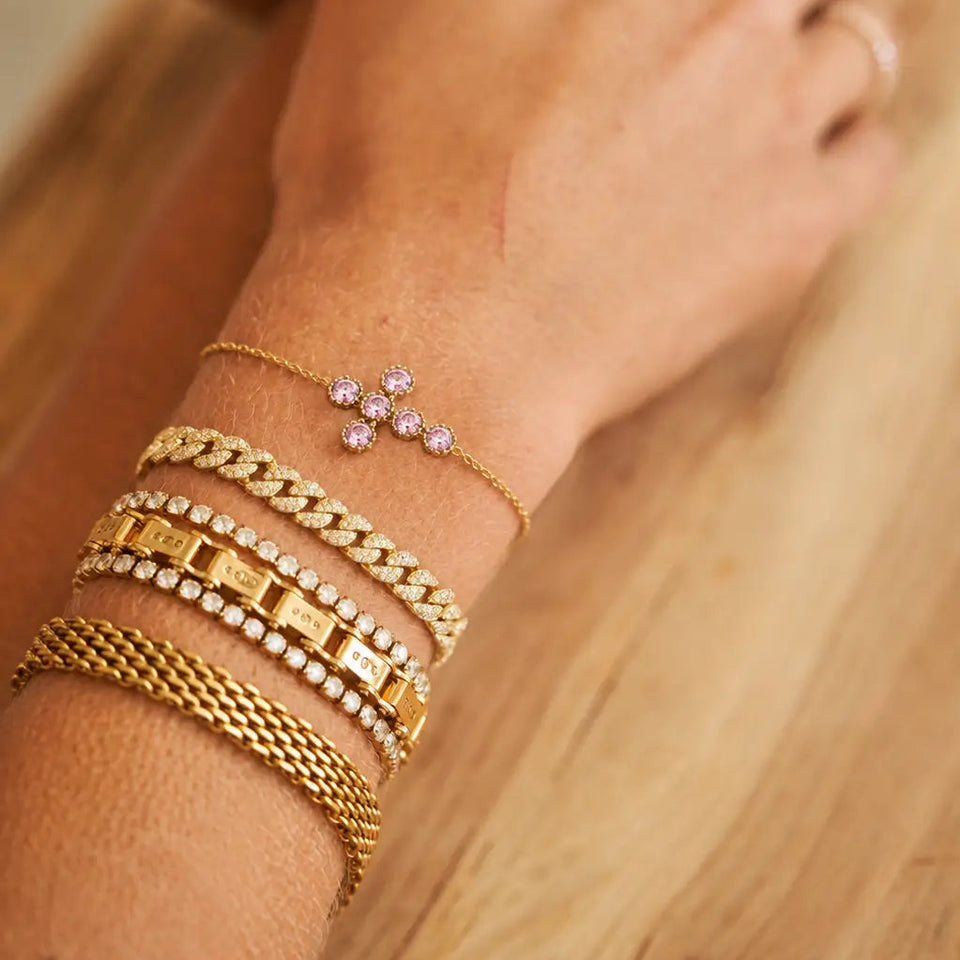 14K Pink Cross Bracelet Bracelets IceLink-SVN