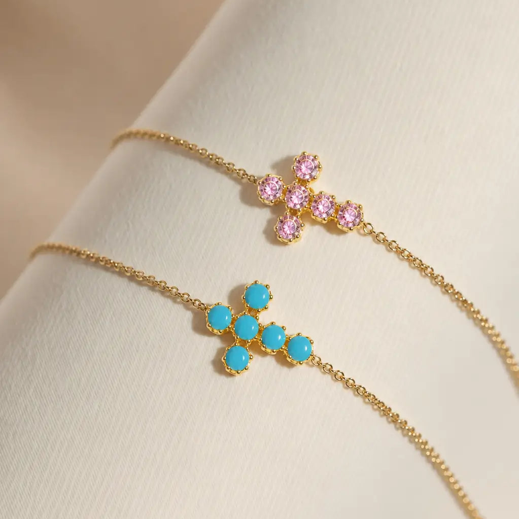 14K Turquoise Cross Bracelet Bracelets IceLink-SVN