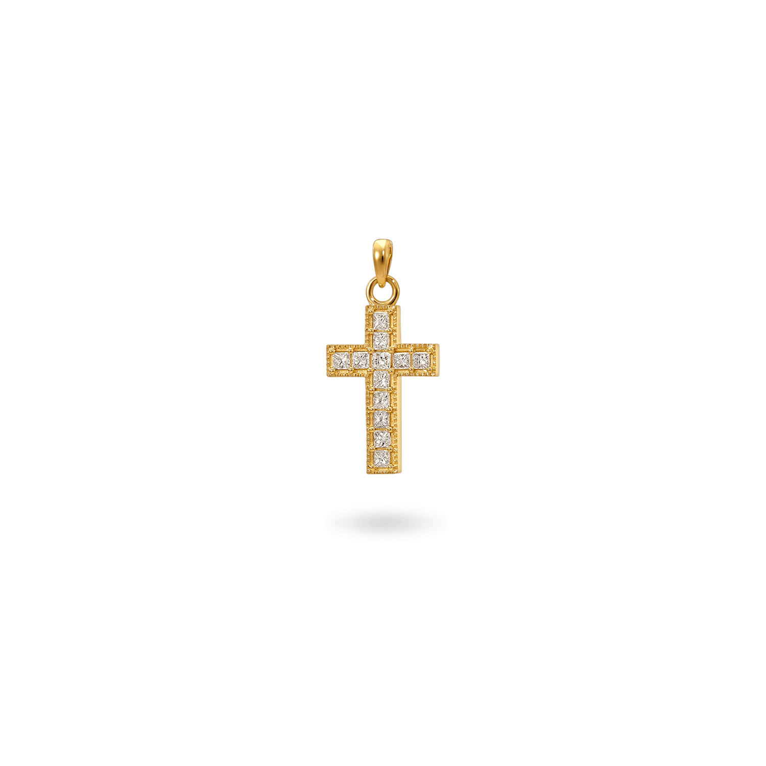 14K Capri Cross Necklaces IceLink-CAL 14K Gold  