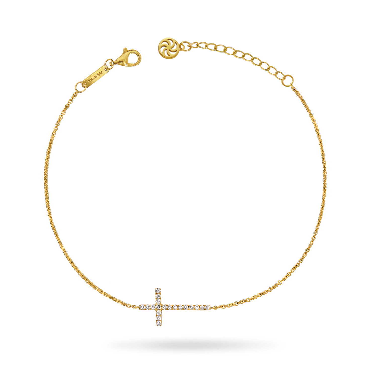 14K 'Paris' Diamond Cross Bracelet Bracelets IceLink-CAL 14K Gold  