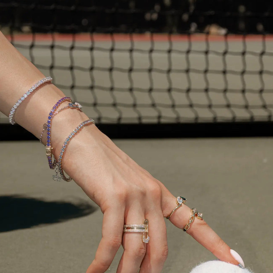 14K Gold Colorful Tennis Bracelet 2.75mm Bracelets IceLink-CAL Pink 6" (XXS)