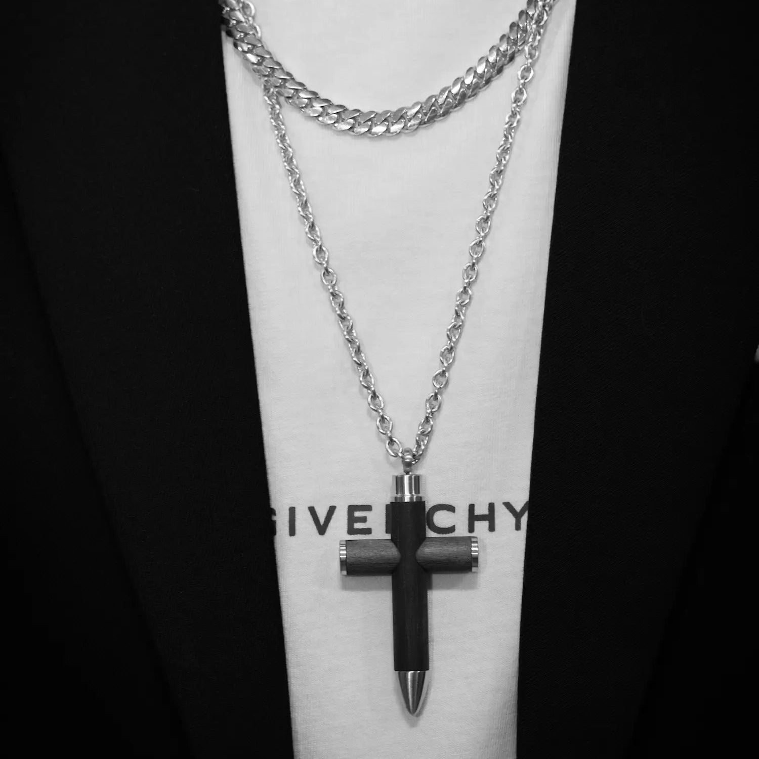 Axel Bullet Carbon Fiber Cross Necklace