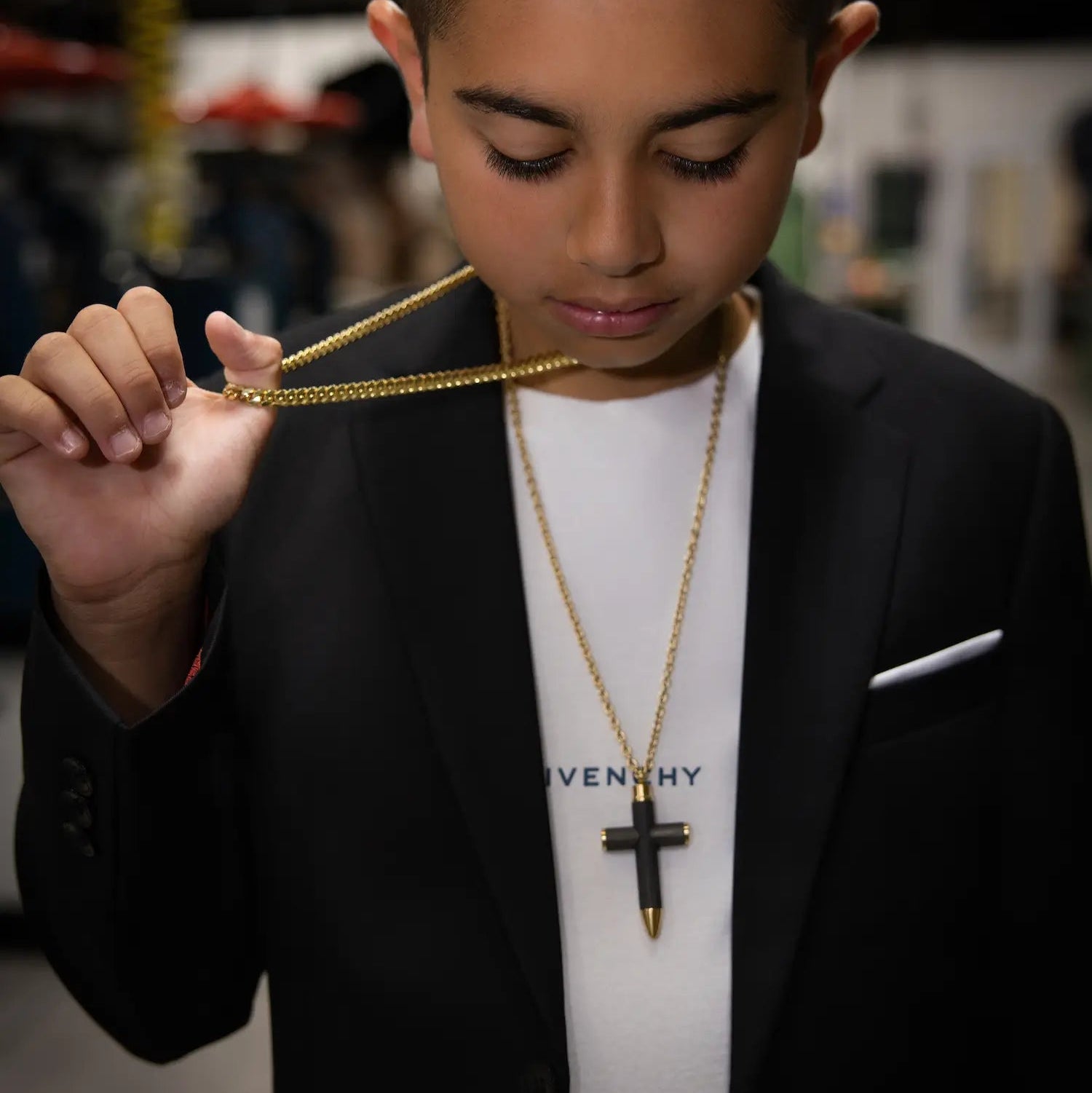 Axel Bullet Carbon Fiber Cross Necklace