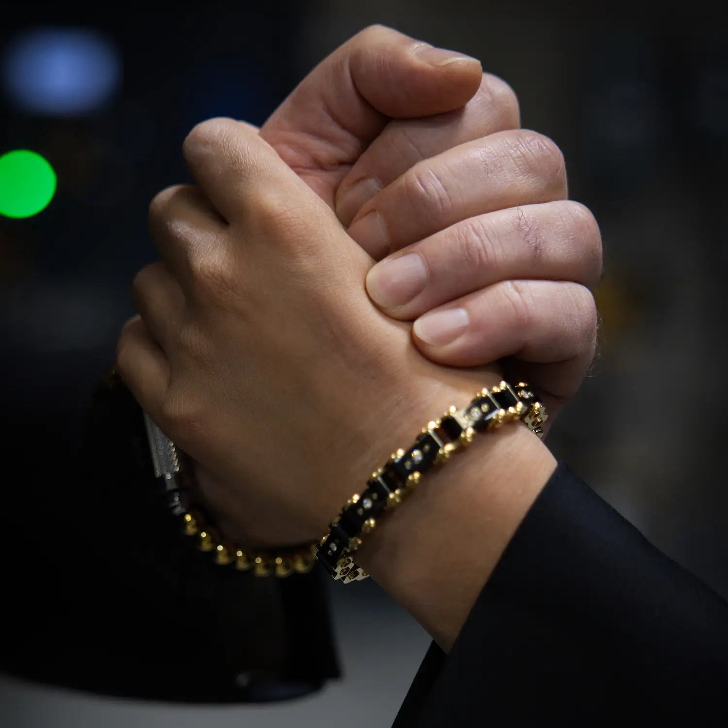 Black &amp; Gold 9.5MM Bicycle Bracelet Bracelets IceLink-ES