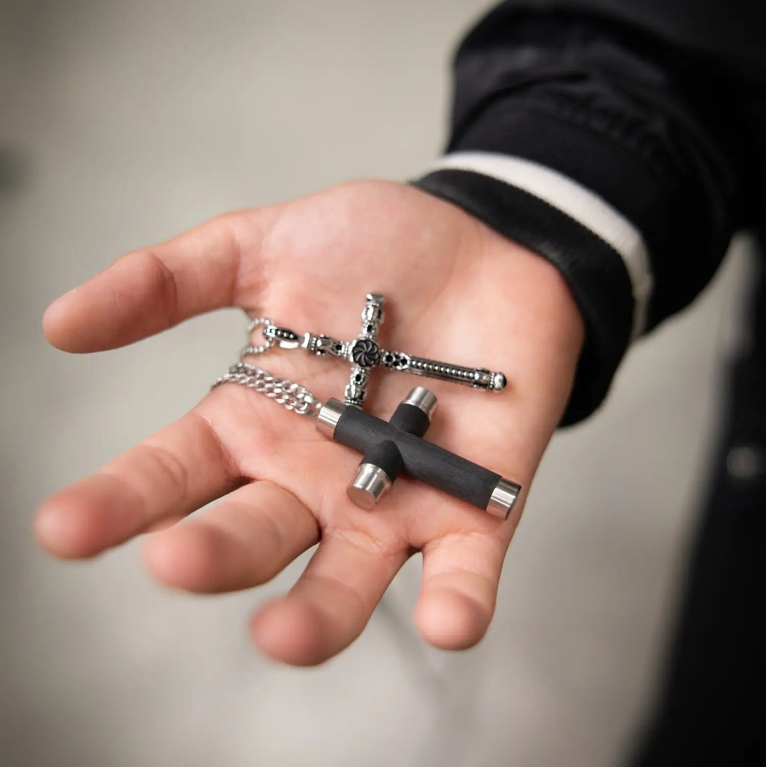 Cruz Carbon Fiber Cross Necklace