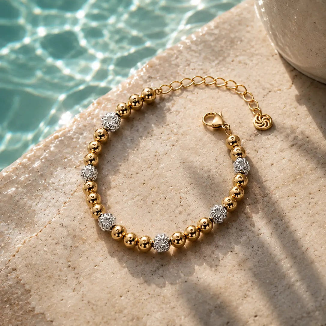 Solene Two-Tone Eternity Bead Bracelet Bracelets IceLink-VRNA