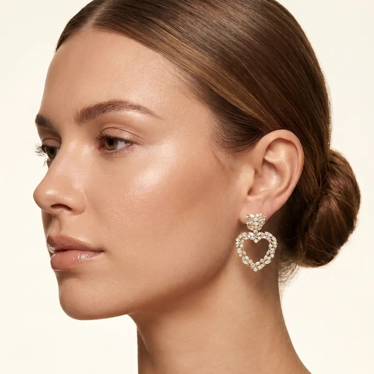 ‘Alia’ Cluster Heart Earrings Earrings IceLink-CINDY