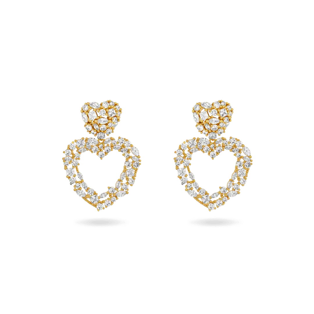 ‘Alia’ Cluster Heart Earrings (sample sale) Earrings IceLink-CINDY