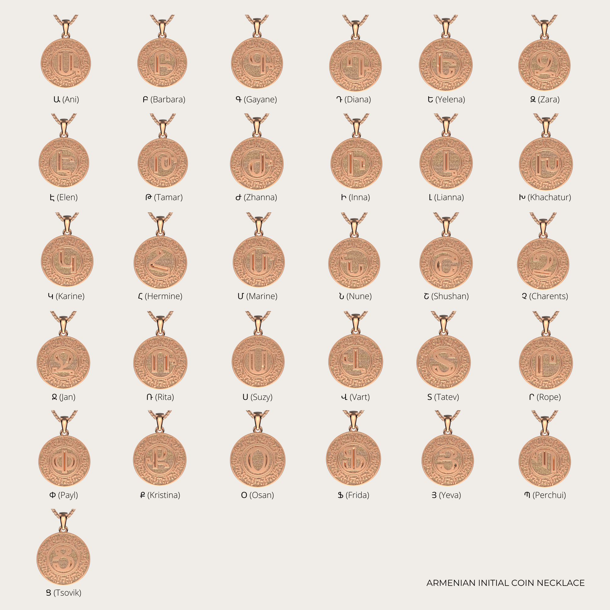 Armenian Initial Coin Pendant (Sample Sale) Necklaces IceLink
