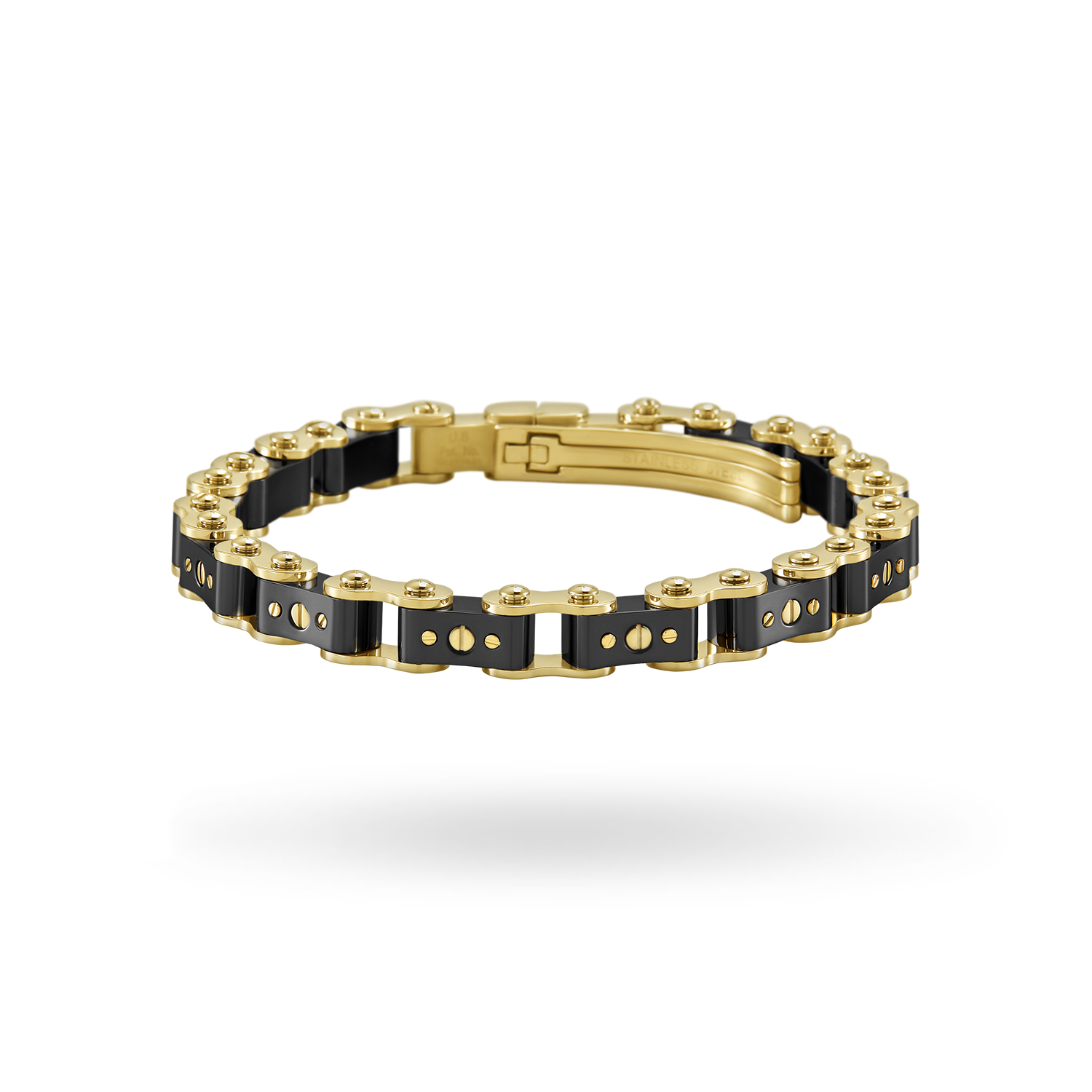 Black & Gold 9.5MM Bicycle Bracelet Bracelets IceLink-ES   