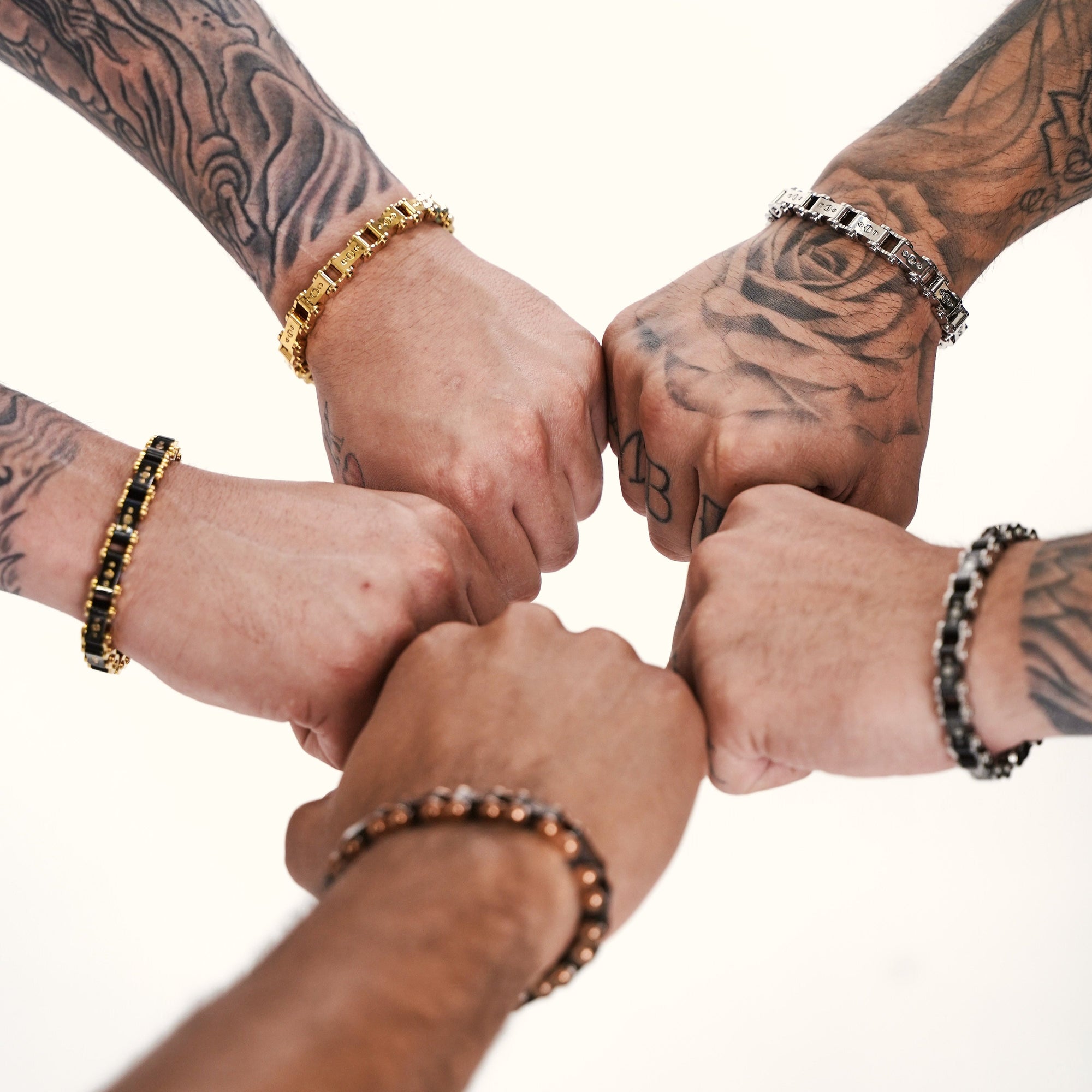 Black &amp; Gold 9.5MM Bicycle Bracelet Bracelets IceLink-ES