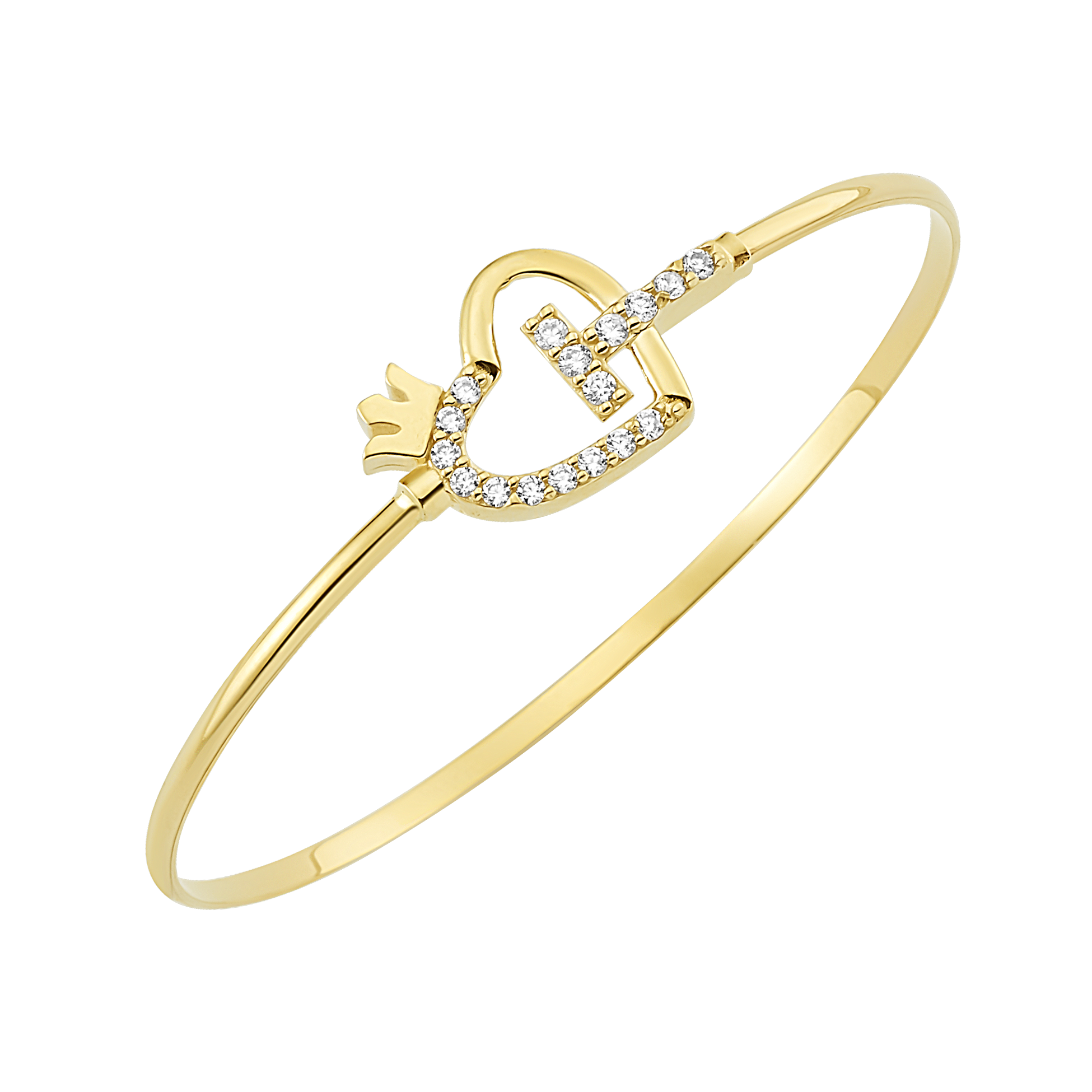 14K Tiara Diamond Bangle (Sample Sale) Bracelets IceLink-CAL 14K Gold 6"