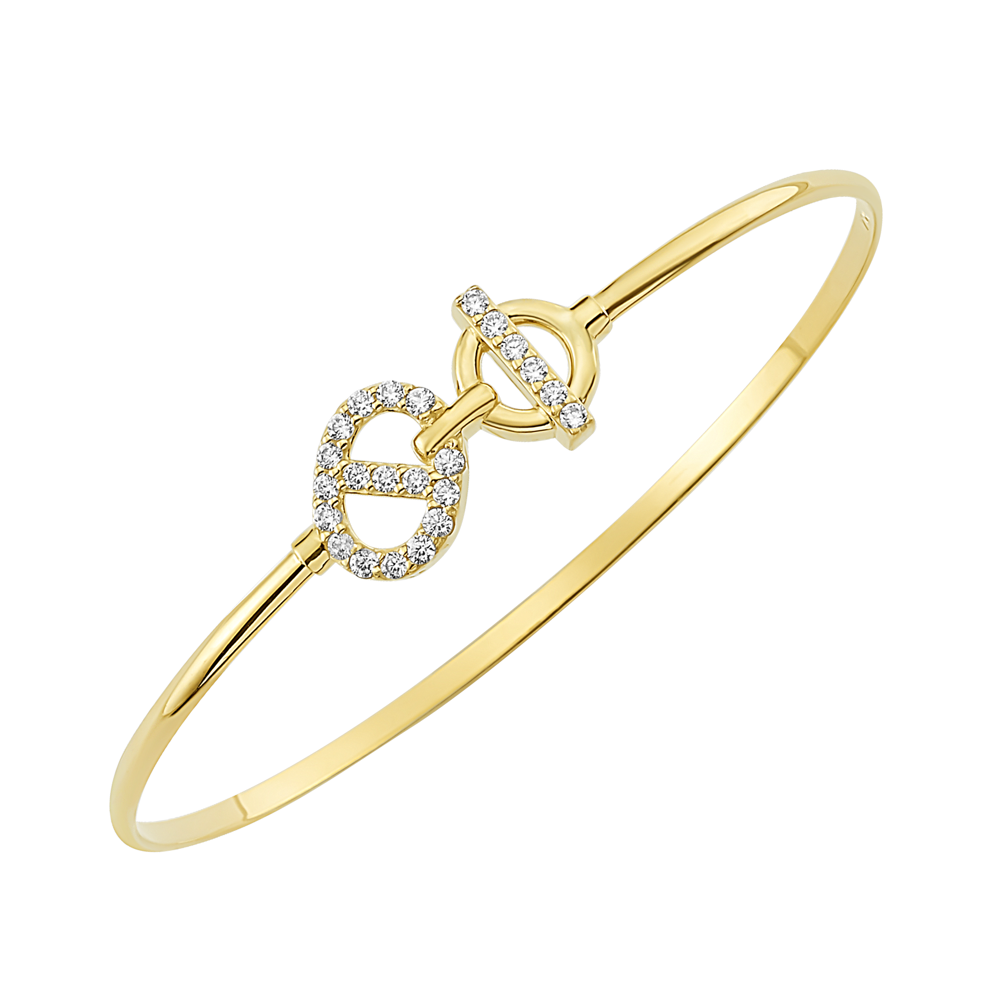 14K Olivia Diamond Bangle (Sample Sale) Bracelets IceLink-CAL 14K Gold 6.5"