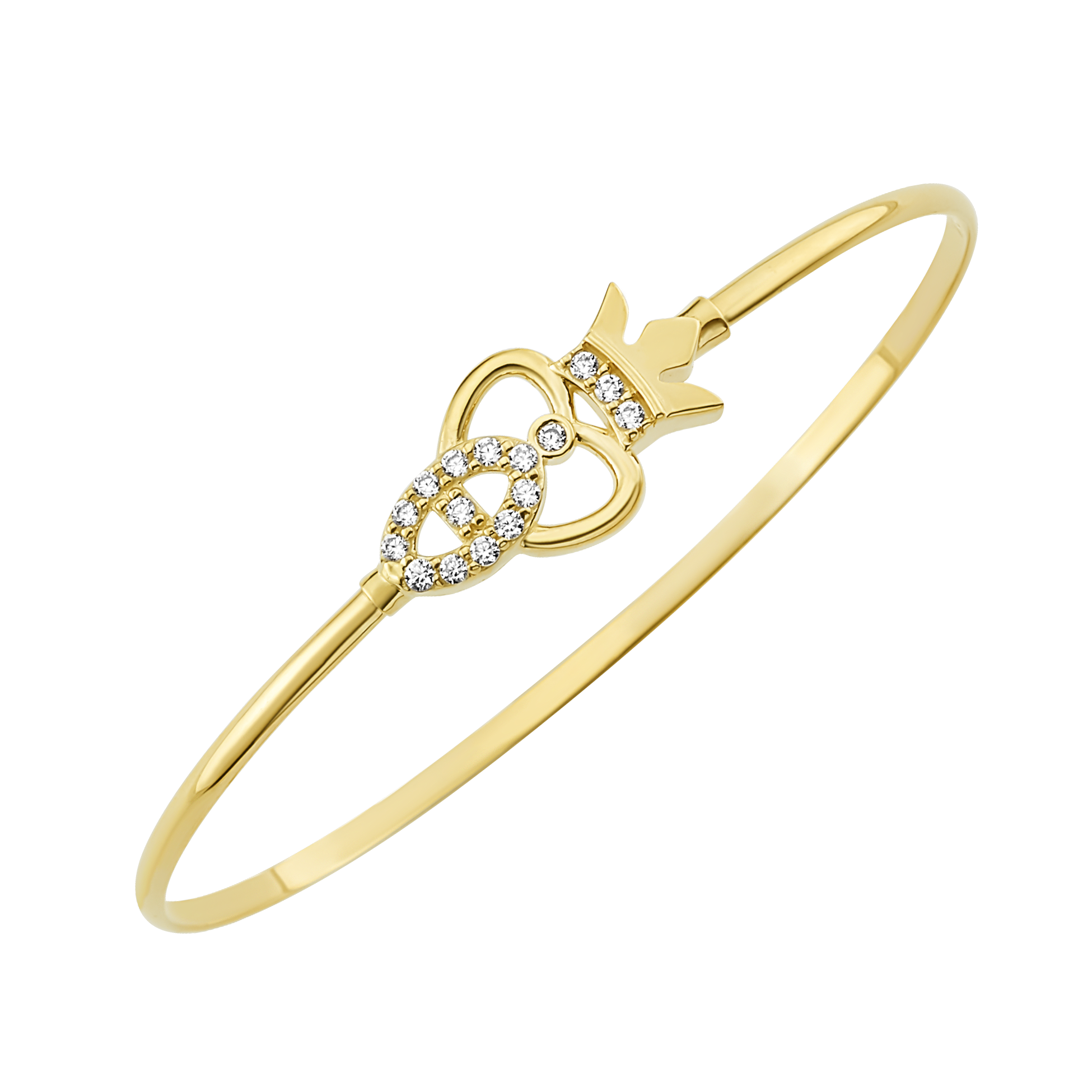 14K Princess Diamond Bangle (Sample Sale) Bracelets IceLink-CAL 14K Gold 6"