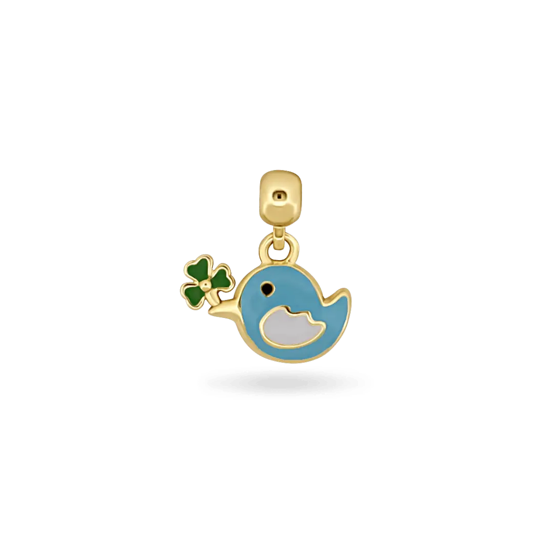 Bird Enamel CharmSlide™ Charms &amp; Pendants IceLink-SKY Blue
