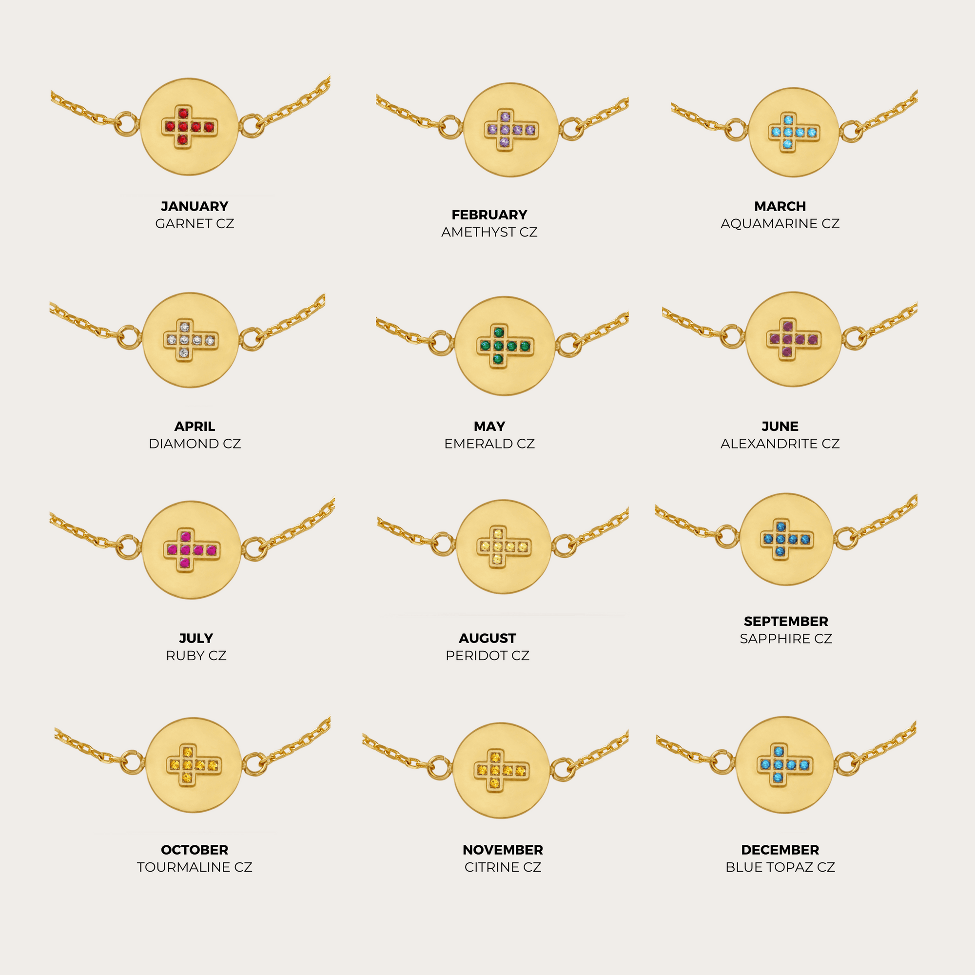 Birthstone Cross Bracelet Bracelets IceLink-RAN February