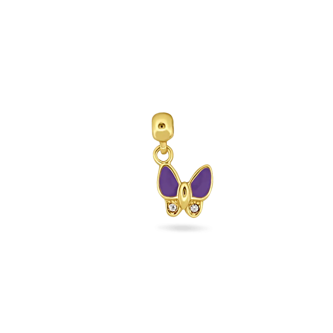 Butterfly Enamel CharmSlide™ Charms &amp; Pendants IceLink-SKY Purple