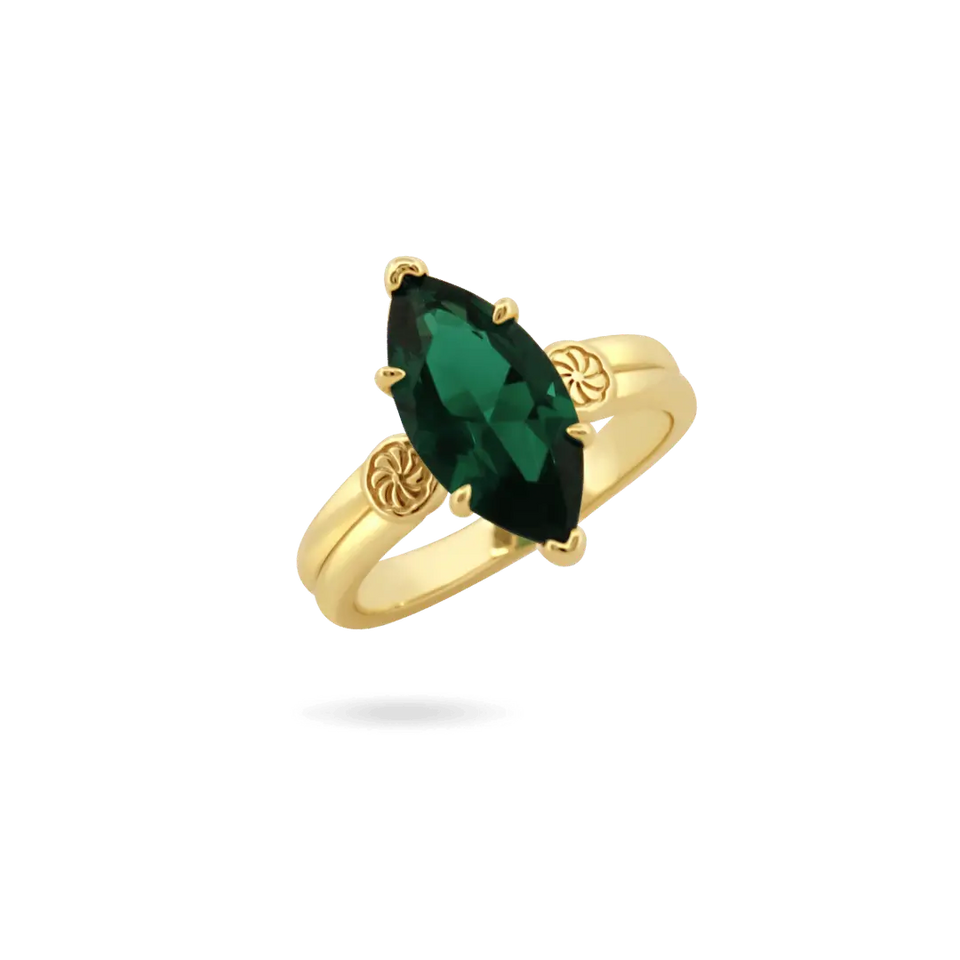 'Celeste' Emerald Marquis Ring Rings IceLink-ATL 5