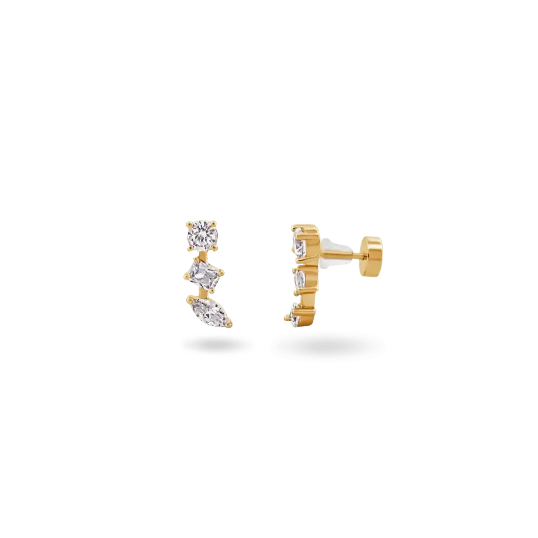 'Celina' Trio Strand Earrings