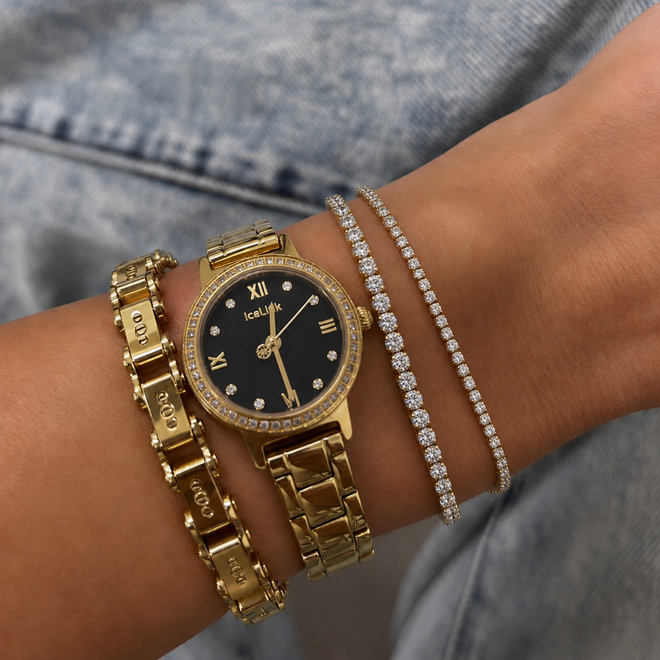 10K Gold Moissanite Tennis Bracelet 2.10mm Bracelets IceLink-CAL