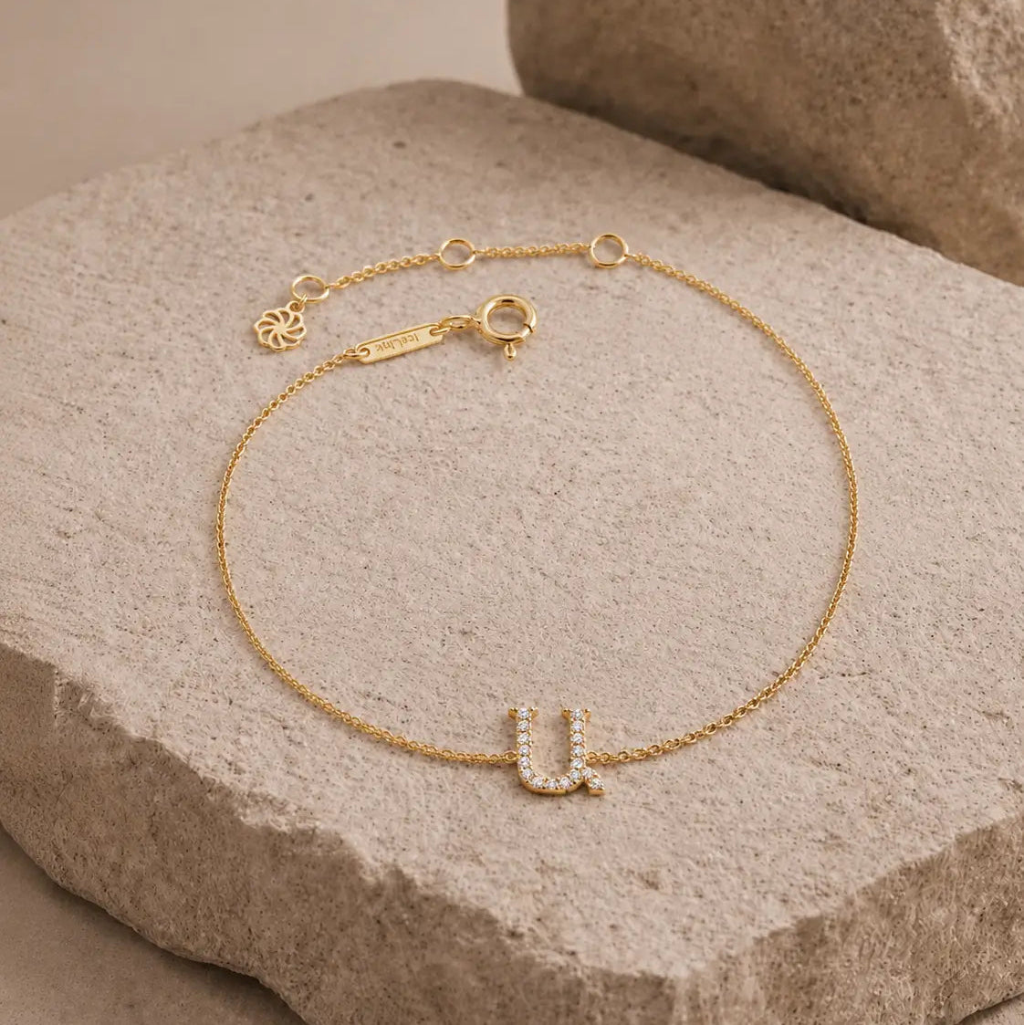 14K Diamond Armenian Initial Bracelet Bracelets IceLink-SVN