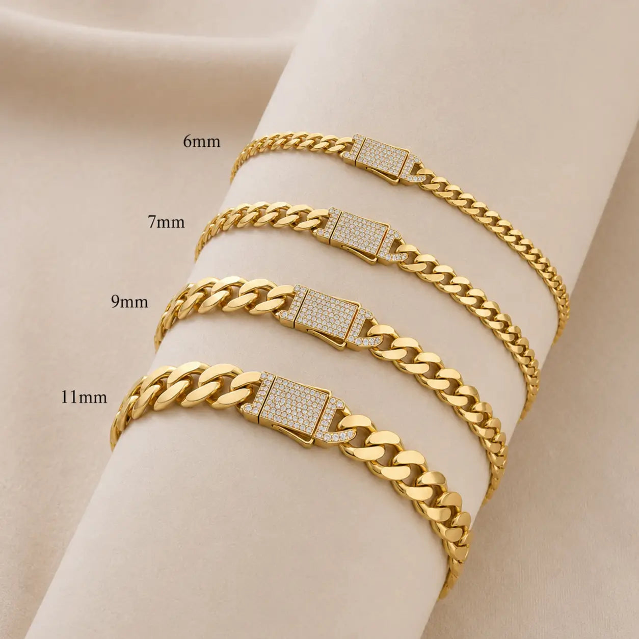 10K 11mm Hollow Monaco Cuban Link Bracelet Bracelets IceLink-CAL