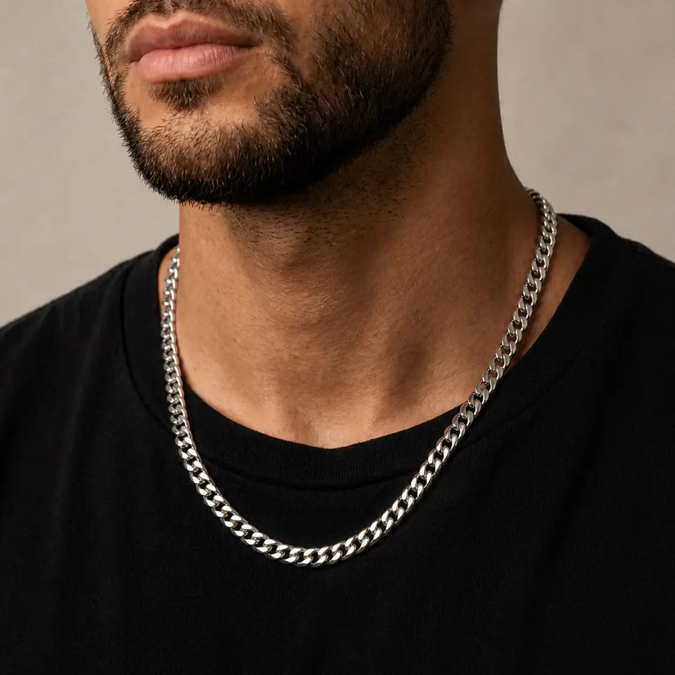 925 Silver 7mm Miami Cuban Link Chain Necklaces IceLink-CAL
