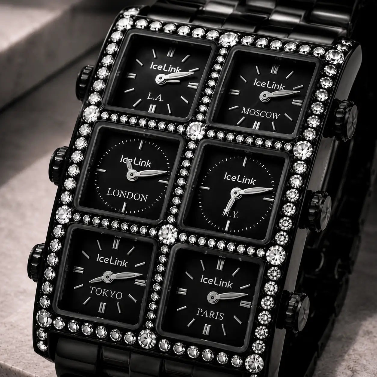Zahra 6 Time Zone 3.50ct. Diamond Watch Presidential IceLink