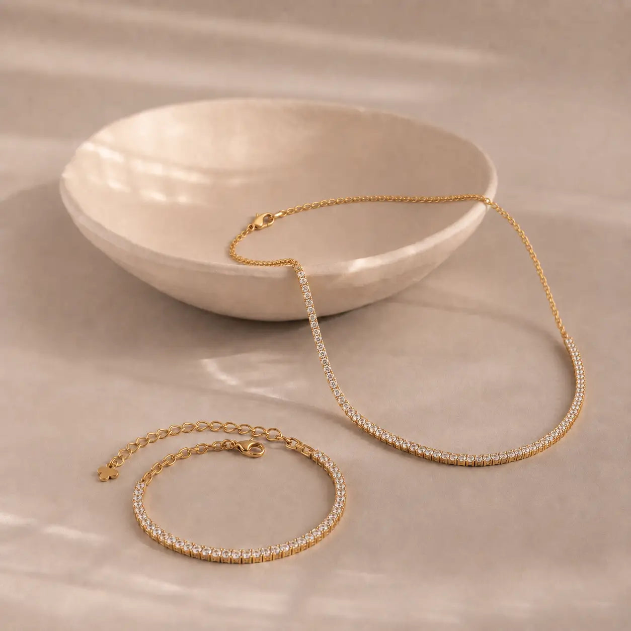 14K Gold Adjustable Tennis Necklace 2.10mm Necklaces IceLink-CAL