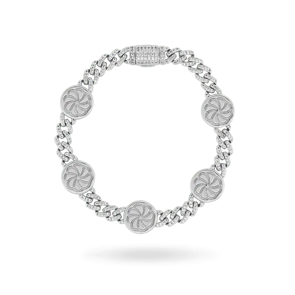 Chrome Link Eternity Cuban Bracelet
