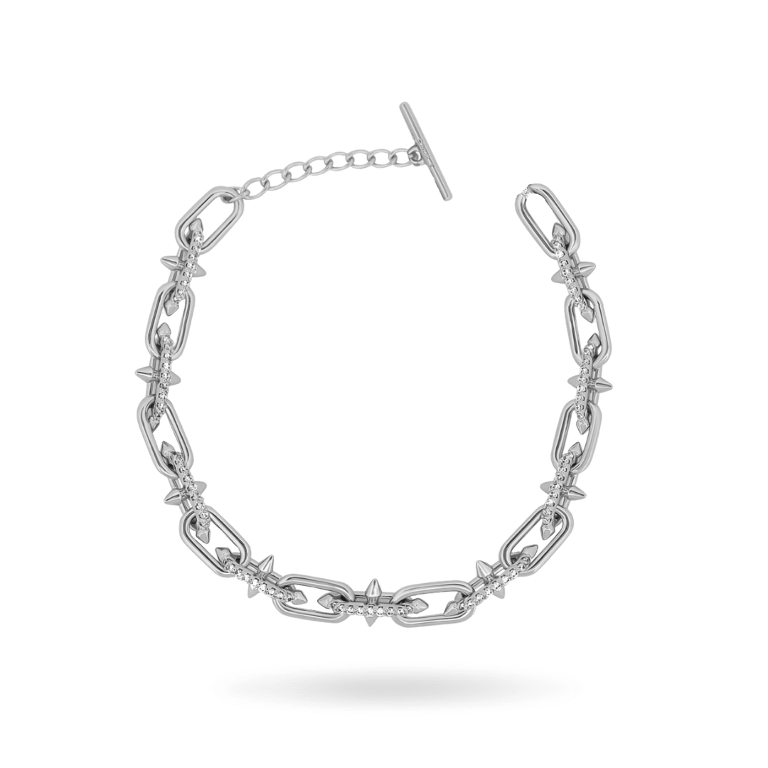 Chrome Link Paperclip Bracelet Bracelets IceLink-ATL 14K White Gold Plated
